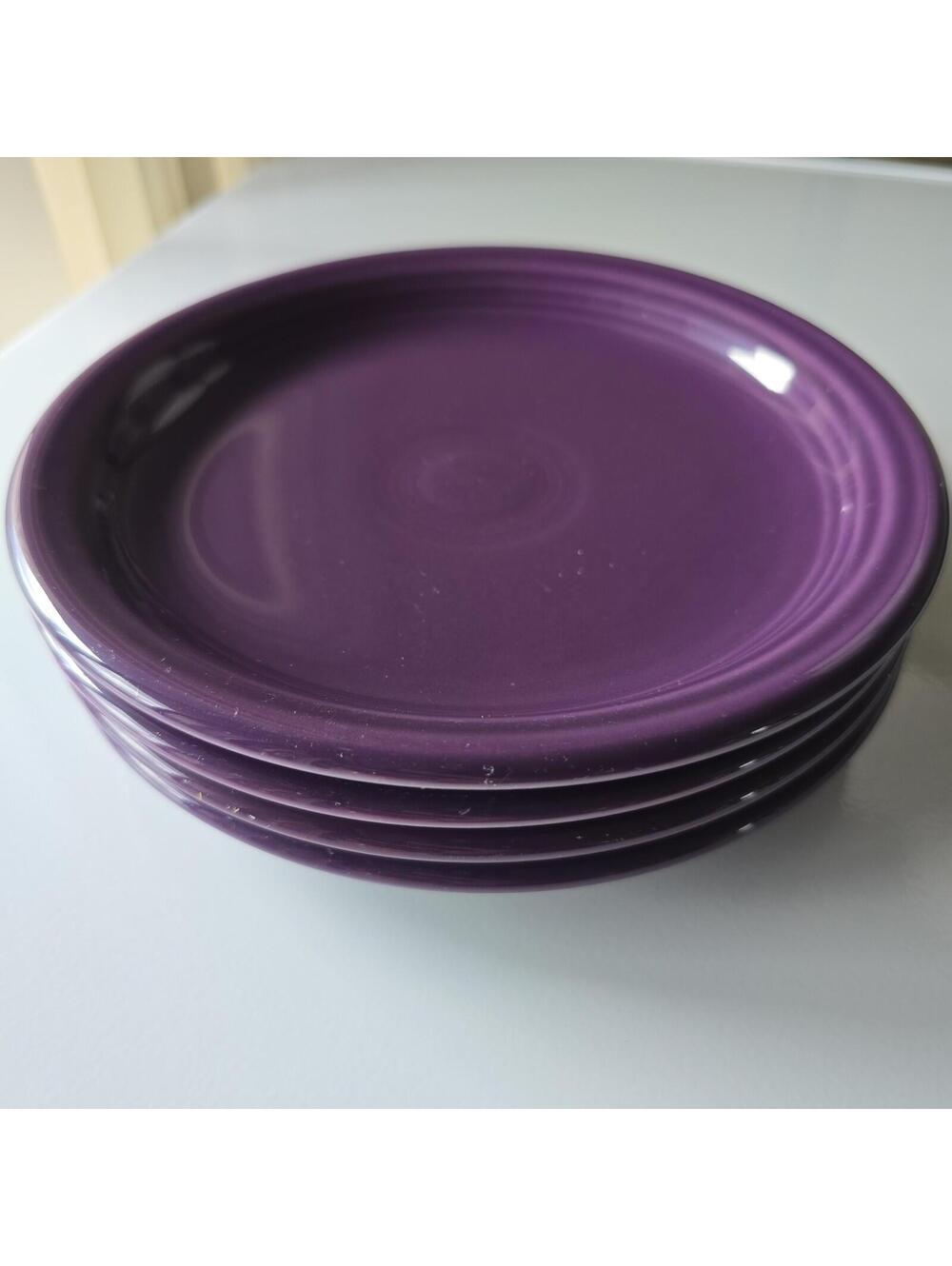 SET 4 FIESTAWARE 7" MULBERRY PURPLE DINNER PLATES